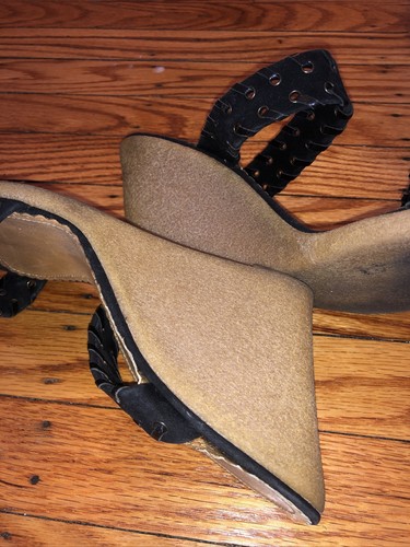Marc Jacobs Wedge Platform Sandals, Black Suede Leather, Sz 10 - Picture 3 of 4