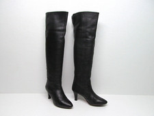 Pepita D Oro United Arrows Black Leather Boots Women's Size 7m Made In Japan