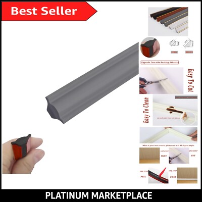 Eleganter grauer Wand-Eckenschutz - 5 m PVC-Blende abziehen und kleben für einfache Installation