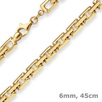 6Mm Fantasiekette Goldkette Collier Halskette Aus 585 Gold Gelbgold 45Cm