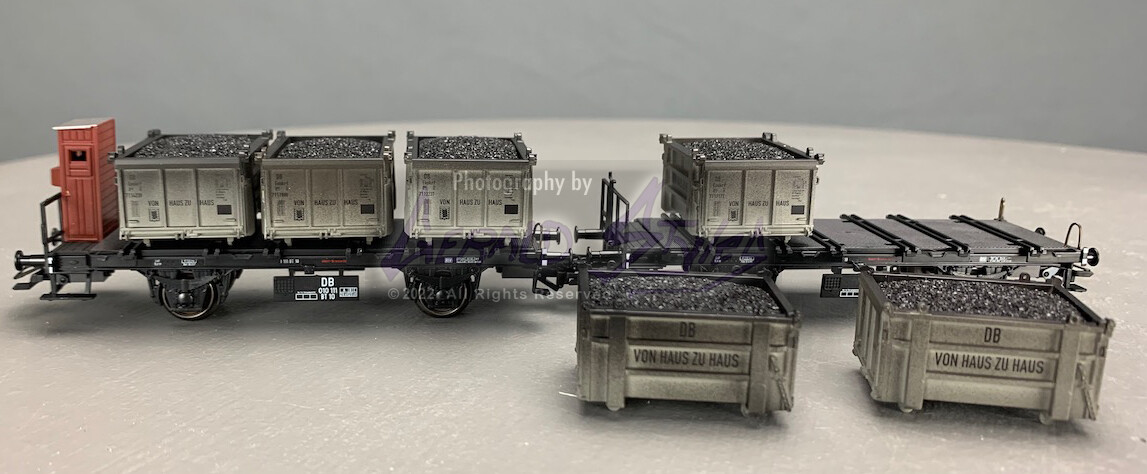 HO Märklin 48946 2 Cars DB Bt 10 Container Transport Car Set w