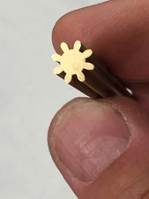 32-8 BOSTON GEAR BRASS PINION WIRE SHAFT 32 P 8 TEETH  5 1/4" LONG 14.5 PA