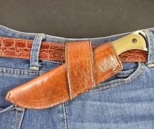 ESEE 3 / RC 3 CROSS DRAW SHEATH KNIFE RICH BROWN leather  CASE SHEATH HANDMADE