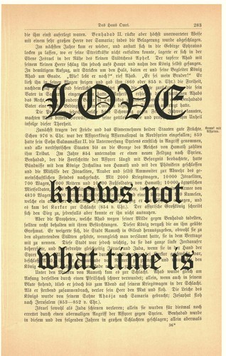 Antique Book Page Art Print: Love Quote on 1902 German Text, "Love knows not wha - Picture 2 of 2