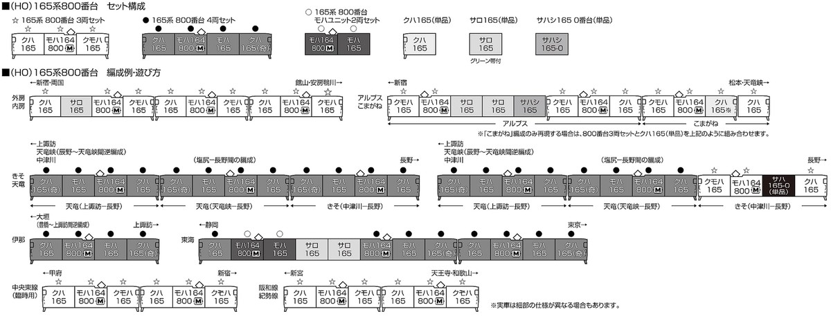 KATO HO Gauge Series 165-800 4-Car Set 3-528 Model Railroad