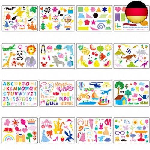 FUKPO Weihnachtsschablonen Set - 8 Stück Wiederverwendbare Malvorlagen