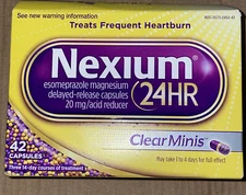 Nexium 24HR Treats Frequent Heartburn Clear Minis 42 Capsules Exp 2026+