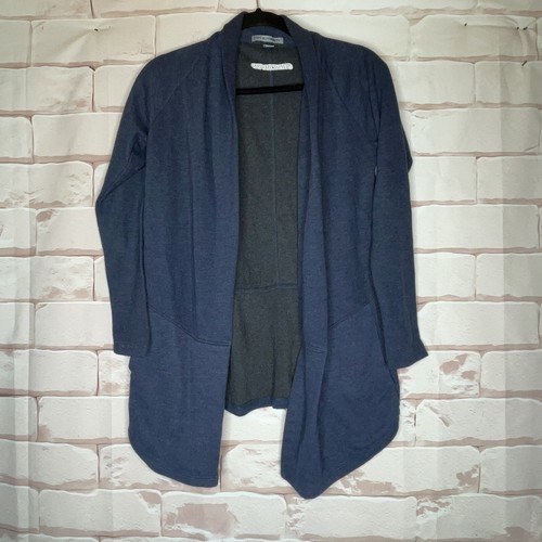 Starbucks Size XS Navy Blue Open Front Drape Long Cardigan W Pockets - Picture 1 of 8