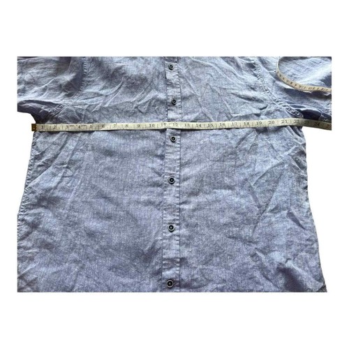 NWOT REPORT COLLECTION HERITAGE Linen Short Sleeve Chambray Button-Up Shirt- XL- - Picture 10 of 10