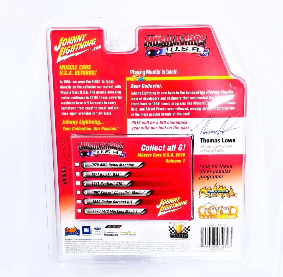 Johnny Lightning Cars 1971 escala 1 64 Buick GSX Blue Muscle Cars EE. UU. 2016 Foto 2 de 2