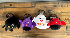 Halloween Dog Toys Squeaky Thrills  Chills NWT Set Of 4 Bat Ghost Spider Devil