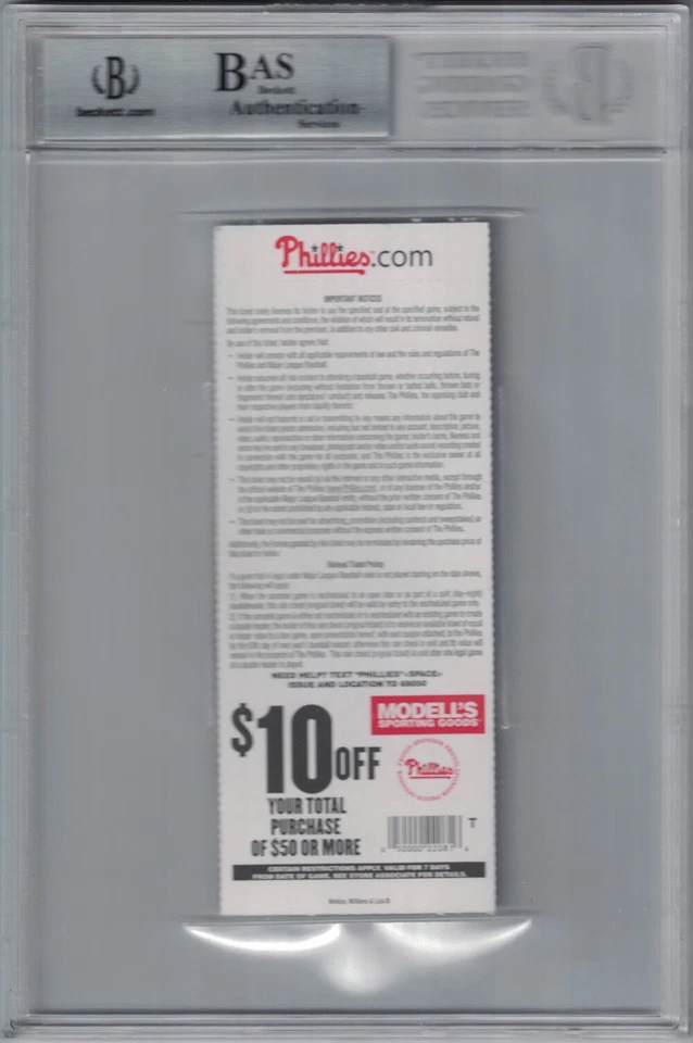 Todd Frazier Autographed/Signed Cincinnati Reds Ticket MLB Debut BAS Slab 25239 - Image 2 of 2