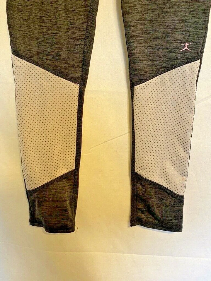 ¡Bonito! DANSKIN ~ Leggings Niñas Gris/Blanco Mezcla Poli ~ Talla L (14-16) Foto 4 de 4