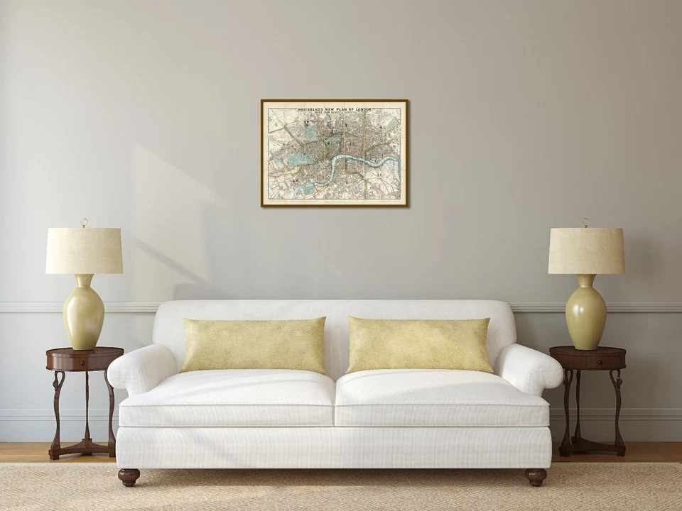 Póster artístico de Whitbread's New Plan Of London mapa histórico guía victoriana 1858 Foto 2 de 4