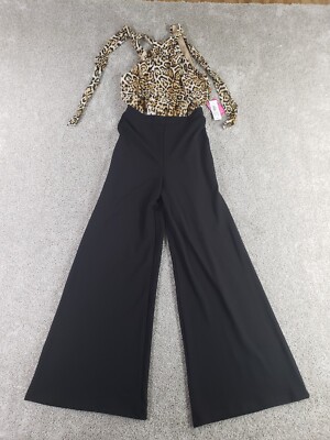 Premier Amour Womens Halter Top Jumpsuit Size 6 Leopard Print 
