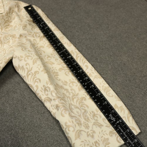 Jessica Howard Evenings 3/4 Sleeve Sequined Floral Damask Button Blazer Tan 12 - Picture 23 of 24