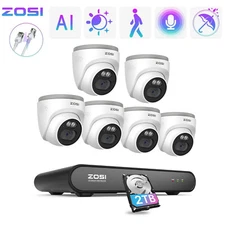 ZOSI 8CH 3K NVR 4MP 2.5K PoE IP Security Human Detection Camera System 2TB HDD