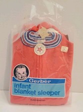 Vintage 1986 Gerber Blanket Sleeper Style 154 7-12 Months NOS Rainbow Collar