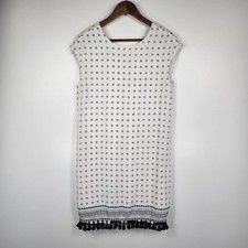 Madewell White with Black Dress Tassel Hem Women's Size XS