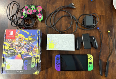 Nintendo Switch OLED Model HEG-001 Splatoon 3 Edition Video Game Console USED