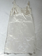 Vintage Vanity Fair Nylon Slip Dress Size 40 Large Ivory Lace Made USA