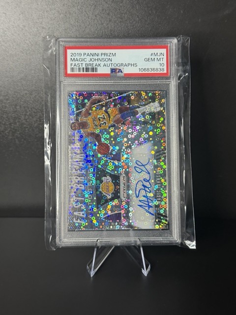 Panini 2019-20 Prizm Magic Johnson Fast Break Auto FB-MJN PSA 10