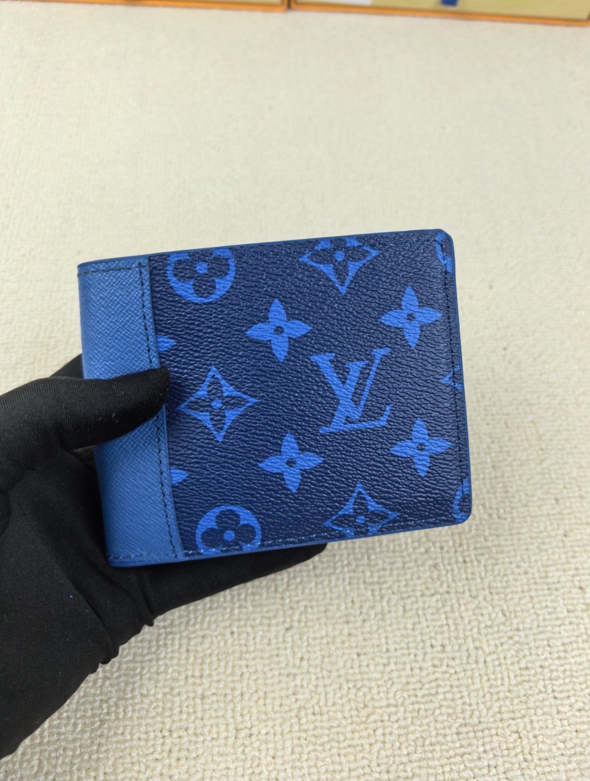Louis Vuitton LV Long Wallet Navy Blue Monogram