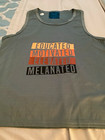 Gray Racerback Tank Top L Nylon Round Neck Sleeveless Graphic Print Logo — photo 1