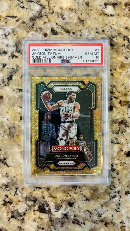 Panini 2023-24 Prizm Monopoly Jayson Tatum Millionaire Gold Mojo /500 #7 PSA 10
