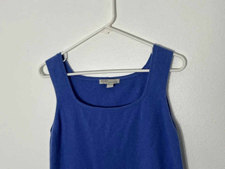 Кашемировый синий кашемировый майка Kinross размер большой - Изображение 2 из 4