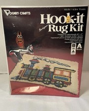 NOS Sealed Vogart Crafts Latch Hook Kit Train NEW Vintage USA