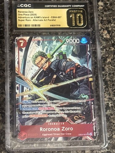 Roronoa Zoro (Alternate Art) graded CGC 10 for sale on eBay