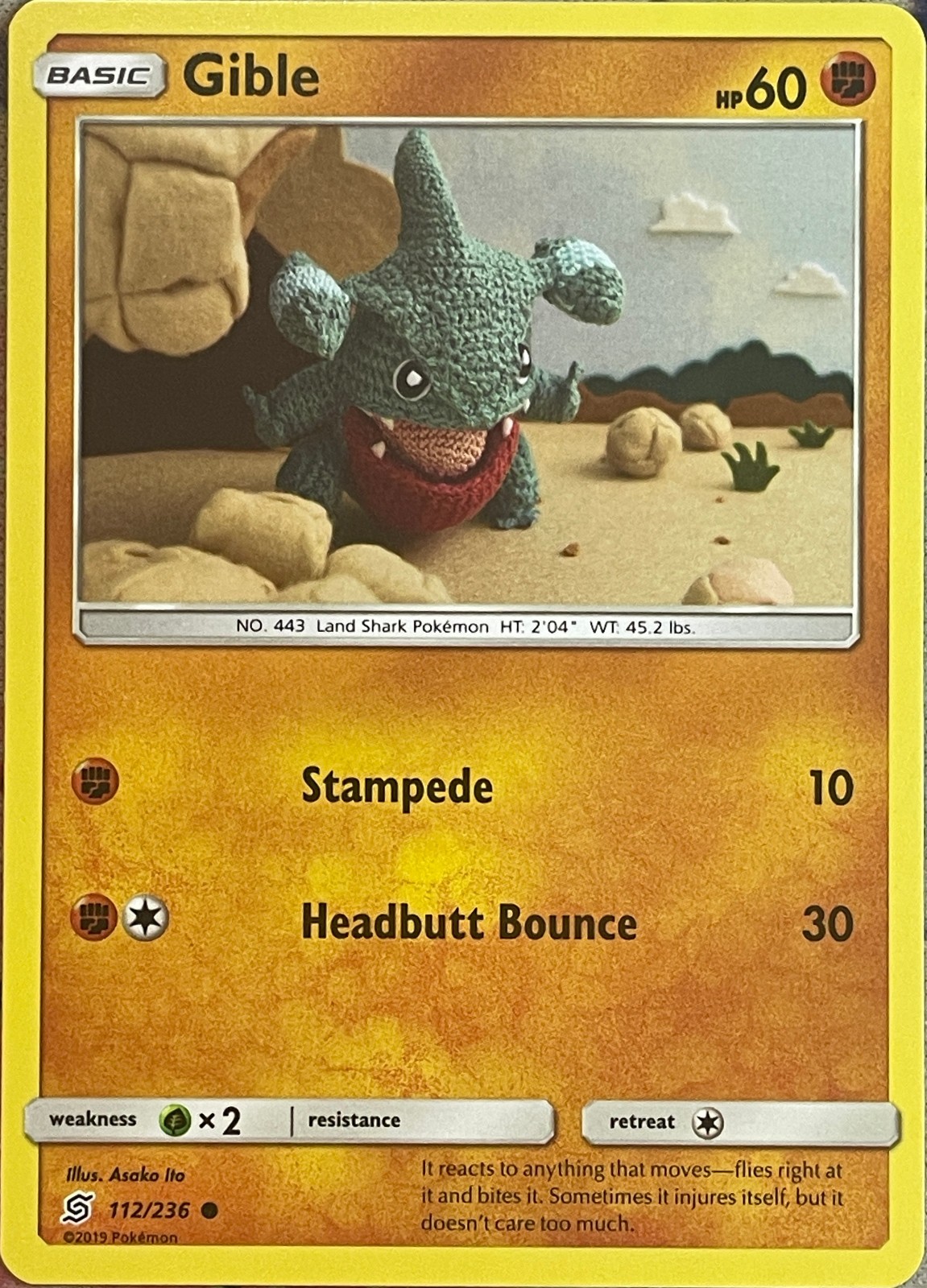 Gible - 112/236 - Unified Minds Pokemon 2019