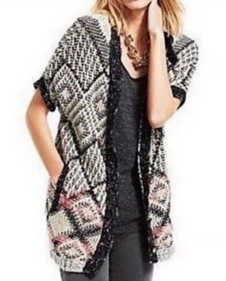 Carol Anderson CAbi Provence Small Black Cream Pink Cardigan Pockets