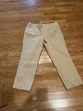 J.Jill Women's Cropped Pants Stretch Cotton Khaki Size 10P