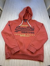 Superdry Vintage Logo Premium Goods Orange Hoodie Sz L