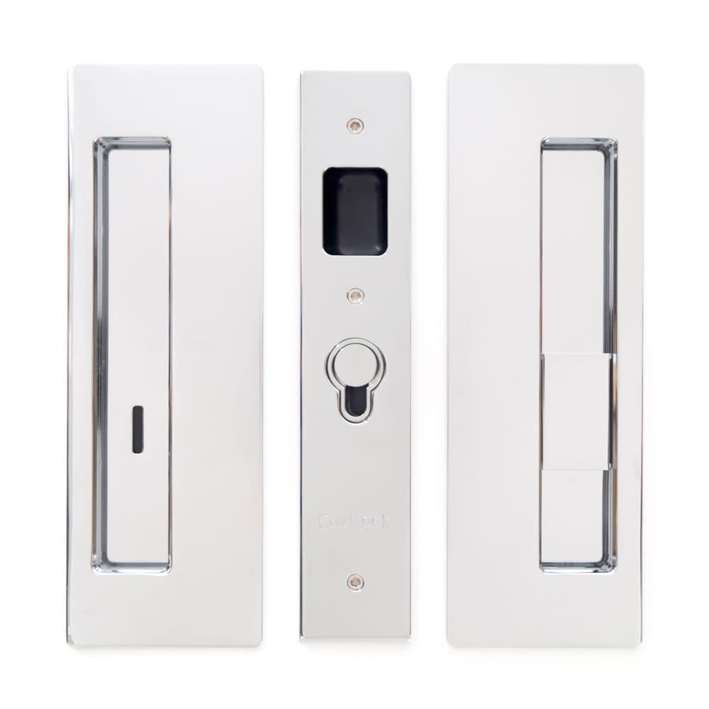 Cavilock CL400B-PR-34-RH Chrome Magnetic Privacy Pocket Door Pull Set