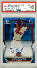 2023 Bowman Chrome Sapphire Justin Crawford Prospect Autograph PSA 9 #BSPA-JC