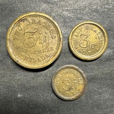 Troemner Apothecary Weight Lot Of 3 2 Drachms 1/2 Scruple Philadelphia HT