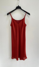 John Lewis Under Dress Slip Chemise Burnt Orange Satin Midi Length UK 16 - NEW