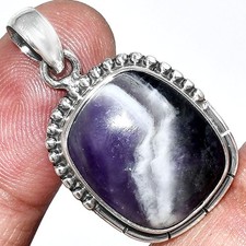 Natural Chevron Amethyst 925 Sterling Silver Pendant Jewelry P-1058