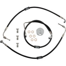 LA Choppers Black Brake Line Kit 12-14" Bars 08-17 FXDF w/o ABS Made in USA