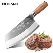 Stainless Steel Asian Kitchen Knife Butcher Chef Damascus Cleaver Chopping Meat