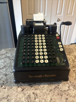 #ad #ad Vintage Burroughs Portable Adding Machine Heavy Metal Antique UNTESTED AS IS $148.45