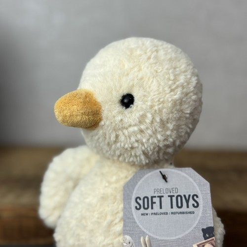 Jellycat Tumbletuft Duck - Small Pale Yellow Textured Duck Beanie Plush NWOT 8" - Picture 5 of 13