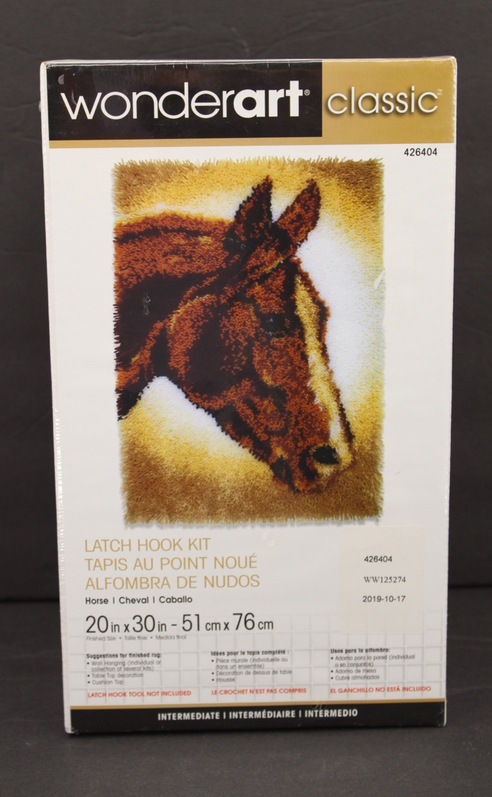 Wonderart Classic Latch Hook Kit Horse 426404 20" X30" New Sealed