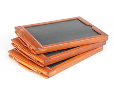 -SET OF 3 VINTAGE 5X7/4X5 WOODEN CUT FILM HOLDERS FOR LARGE FORMAT CAMERAS