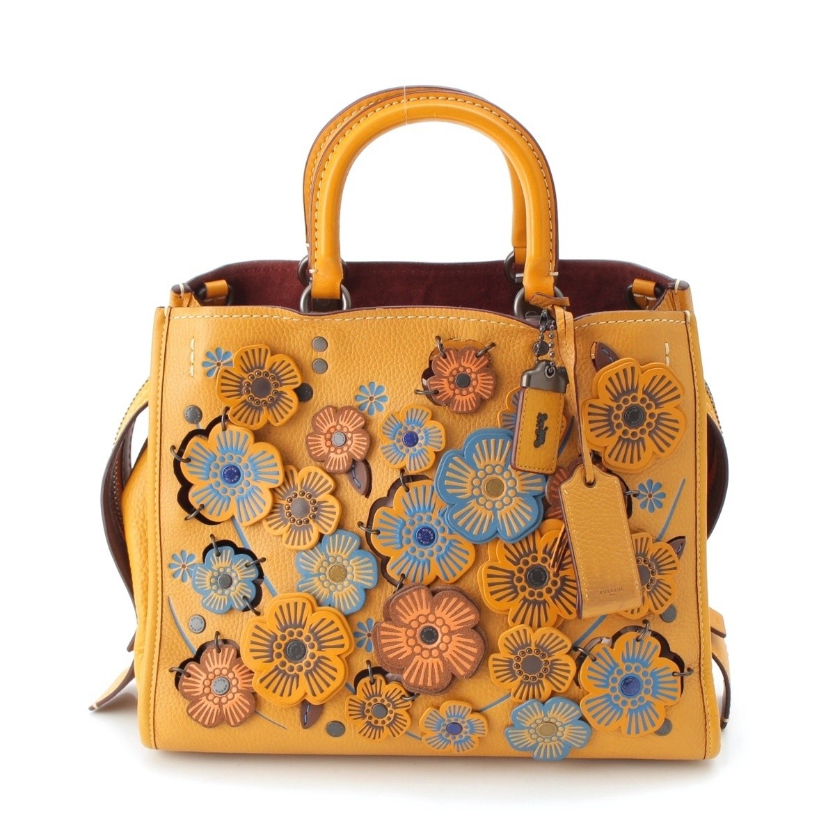 COACH Rogue 30 Tea Rose 2WAY Handbag Yellow - Gem