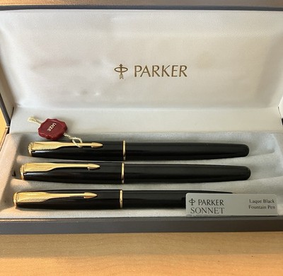 Parker ~ Sonnet ~ 3 Pen Fountain Pen Set ~ 18K Nib