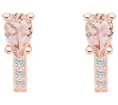 Affinity Gems 14K Morganit Diamant Ohrstecker